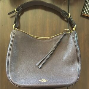 Coach Dark Plum Leather Shoulder Bag
